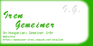 iren gemeiner business card