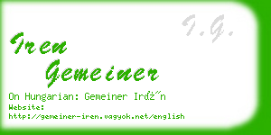 iren gemeiner business card